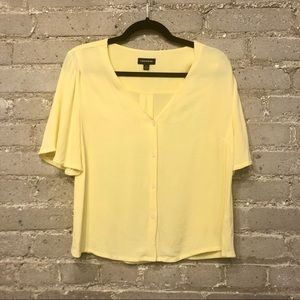 Frank and Oak Flutter Sleeve Blouse Size L